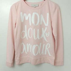 Ann Taylor loft "Mon Doux Amour" Sweatshirt Sz XS
